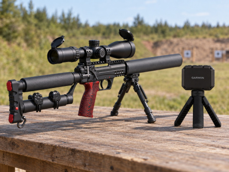 Garmin Xero C2 с винтовкой EDgun Леший 2 на сошках и с прицелом