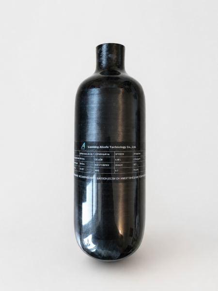 Колба композит. ALSAFE 30МПа 0,48л compact (CRP III-69-0.48-30-T) черная глянцевая 73*216мм